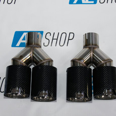 Насадки на выхлоп М раздвоенные 89-мм карбоновые - AEShop